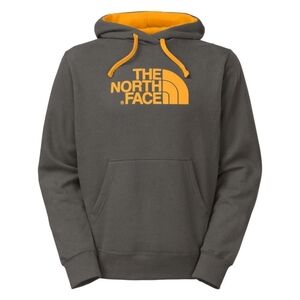 The North Face Mens Half Dome Hoodie Sweatshirt Charcoal Mustard Grey Yellow XL